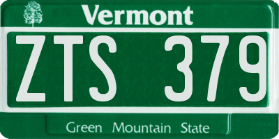 VT license plate ZTS379