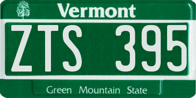 VT license plate ZTS395