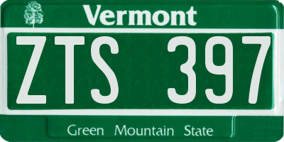 VT license plate ZTS397