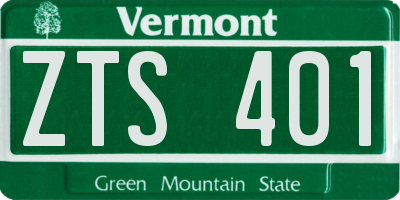 VT license plate ZTS401