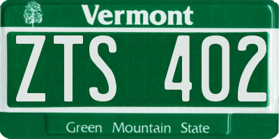 VT license plate ZTS402
