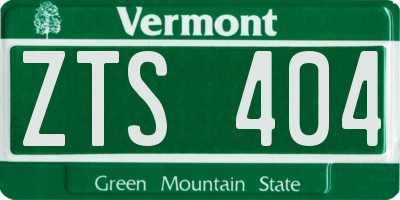 VT license plate ZTS404