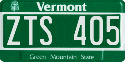 VT license plate ZTS405