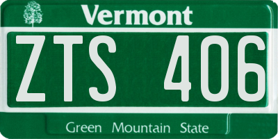 VT license plate ZTS406