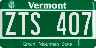 VT license plate ZTS407