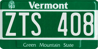VT license plate ZTS408