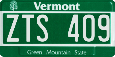 VT license plate ZTS409