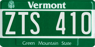 VT license plate ZTS410