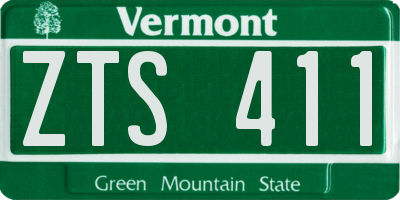 VT license plate ZTS411
