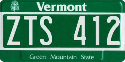 VT license plate ZTS412