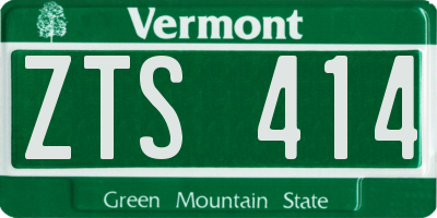 VT license plate ZTS414