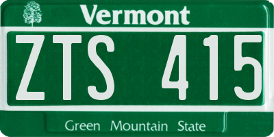 VT license plate ZTS415