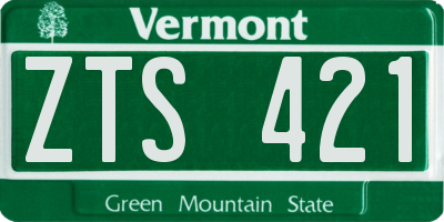 VT license plate ZTS421