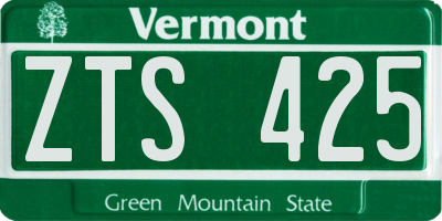 VT license plate ZTS425