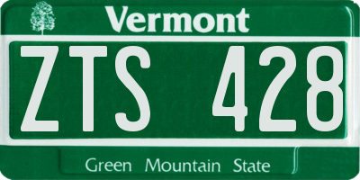 VT license plate ZTS428