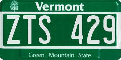VT license plate ZTS429