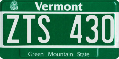 VT license plate ZTS430