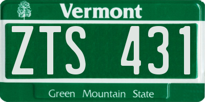 VT license plate ZTS431