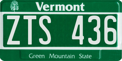 VT license plate ZTS436
