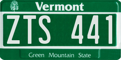 VT license plate ZTS441