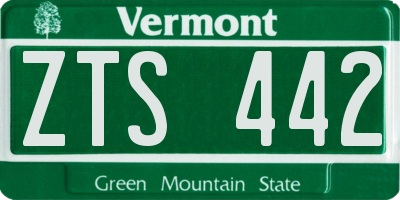 VT license plate ZTS442