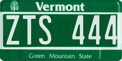 VT license plate ZTS444