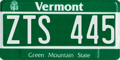 VT license plate ZTS445