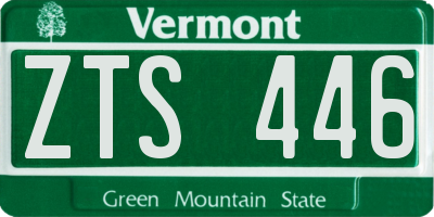 VT license plate ZTS446