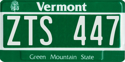 VT license plate ZTS447