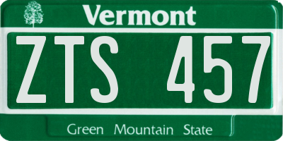 VT license plate ZTS457