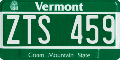 VT license plate ZTS459