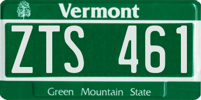 VT license plate ZTS461