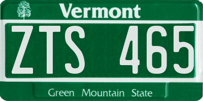 VT license plate ZTS465