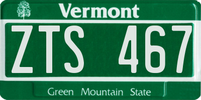 VT license plate ZTS467