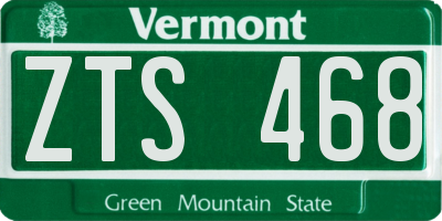 VT license plate ZTS468