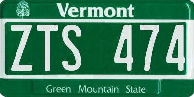 VT license plate ZTS474