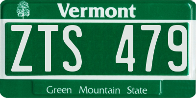 VT license plate ZTS479