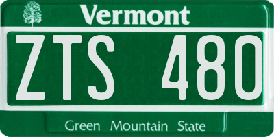 VT license plate ZTS480