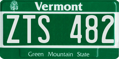 VT license plate ZTS482