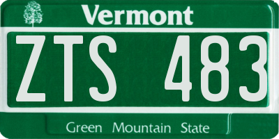 VT license plate ZTS483