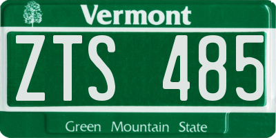 VT license plate ZTS485