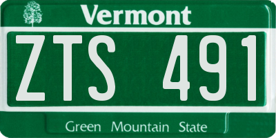 VT license plate ZTS491