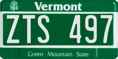 VT license plate ZTS497