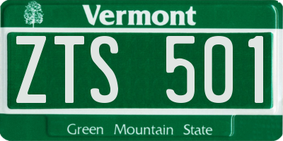 VT license plate ZTS501