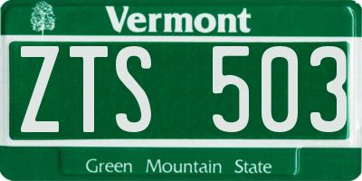 VT license plate ZTS503