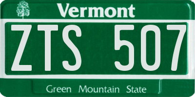 VT license plate ZTS507