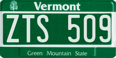 VT license plate ZTS509