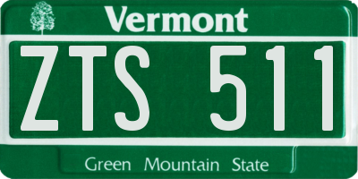 VT license plate ZTS511