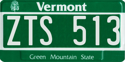 VT license plate ZTS513