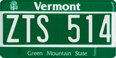 VT license plate ZTS514